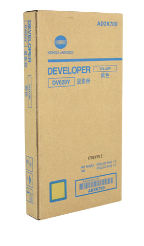 Konica Minolta DV-629Y Original Developer Yellow 1 Γνήσιος developer κίτρινου Konica Minolta DV-629Y (AD3K700) για AccurioPress C7090 και C7100